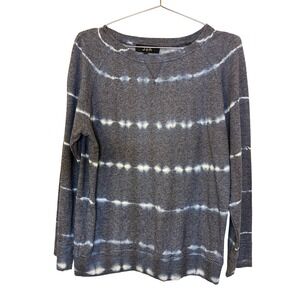 Joh Womens Tie Dye Stripe Raglan Sweatshirt Grey White T8111 Small